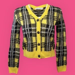 Christian Dior Cardigan Yellow & Black Check'N'Dior Wool, Mohair, Cashmere - 36